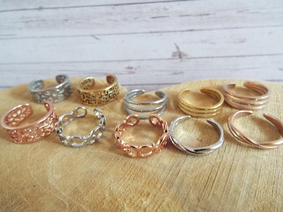 Zehenring Zehring  Edelstahl Silber Gold Rosè Zehenschmuck Fussschmuck Ring - Bild 1 von 1