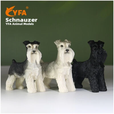 JJM Mini Miniature Schnauzer Dog Figure Decoration Model Adult Kid Xmas Gift Toy - Image 1 of 4