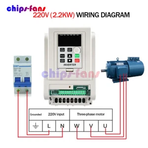 220V 2.2KW Variable Frequency Drive Inverter CNC VFD VSD Single To Three Phase K - Afbeelding 1 van 12
