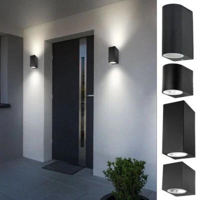 Außen Wand Leuchte ALU Spot Strahler UP DOWN Garten Terrassen Hof Lampe schwarz - Bild 1 von 2