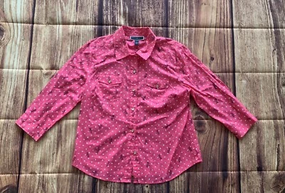 Camisa rosa Karen Scott para mujer manga 3/4 lunares y patrón de libélula talla: L Foto 1 de 4
