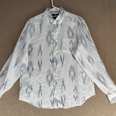 Banana Republic Men Size M White Camden Fit Linen Long Sleeve Casual Shirt - Image 1 of 4
