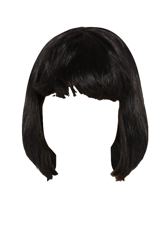 THE RUBBER PLANTATION ™ MIA WALLACE WIG PULP FICTION LADIES 90'S MOVIE FANCY DRESS COSTUME BLACK BOB