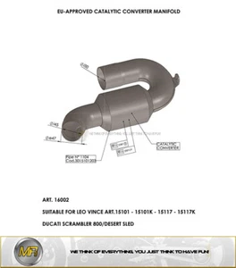 # FOR DUCATI SCRAMBLER 800 ICON 2015 2016 CATALYTIC HEADER PIPE LEOVINCE - Picture 1 of 1