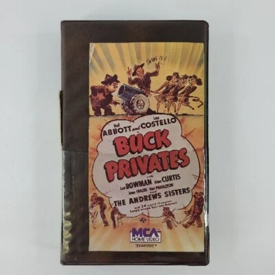 Buck Privates Abbott & Costello Classic 1941 Comedy VHS Man Cave Hard Case Movie Foto 1 de 4
