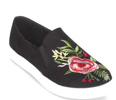 Zapatilla deportiva sin cordones Wanted "Rosebuds" con bordado floral Foto 1 de 4