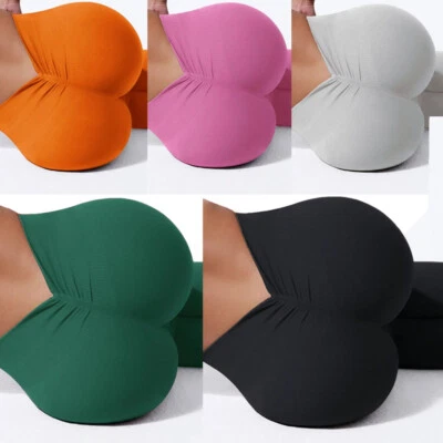 Womens V Back Ribbed Fitness Leggings Scrunch Butt Lift Low V Cut Athletic Pants - Image 1 of 4