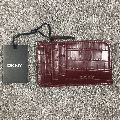 Cartera portatarjetas DKNY Bryant Park EW marrón brillante y dorado para mujer R13ZPH42 Foto 1 de 4