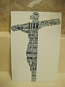 Jesus Christ Cross 4 x 6 Glossy Photo Word Cloud Silhouette God Savior Easter - Picture 1 of 1