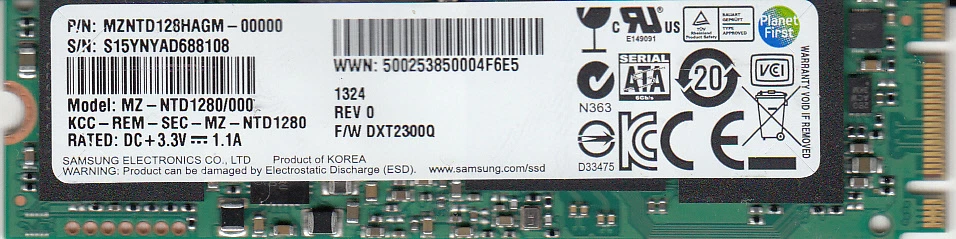 Samsung MZ-NTD1280/000 mSATA 128GB SSD for Sony Vaio, Sony Ultrabook  5209 - Image 1 of 2