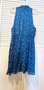 A New Day NWT Blue Floral Smocked Sundress Womens Plus XXL Sleeveless Sun Dress - Picture 1 of 11