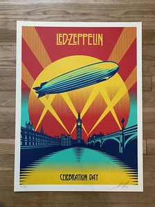 Stampa serigrafica firmata Obey Giant Shepard Fairey Led Zeppelin Celebration Day - Foto 1 di 4