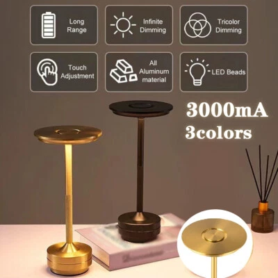 Modern LED Table Lamp Touch Dimmable USB Rechargeable Bar Night Light Cordless - Image 1 of 4