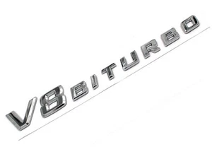 Inscripción 3D V8 Biturbo AMG emblema cromado logotipo E63 CL63 CLS63 G63 ML63 S63 SL63 - Imagen 1 de 2