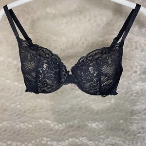 Victoria’s Secret Angels IPEX 36C Black Beige Lace Lightly Lined Demi Bra - Picture 1 of 7