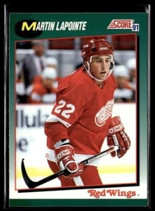 1991-92 SCORE ROOKIE AND TRADED MARTIN LAPOINTE DETROIT RED WINGS #655 - Picture 1 of 2