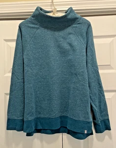 T BY TALBOTS Dark Turquoise Mock Turtleneck Long Sleeve Sweatshirt Sz M - Picture 1 of 7