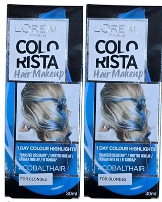 2 X L'Oréal Colorista Hair Makeup Cobalt 30mL – 1 Day Colour for Blondes Loreal - image 1 of 3