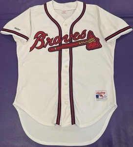 AUTHENTIC Rare ATLANTA BRAVES VINTAGE On Field RAWLINGS JERSEY 44 - Picture 1 of 7