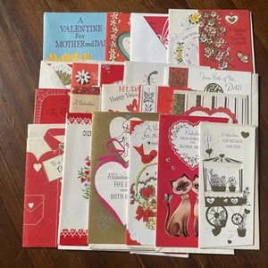 21 Vintage Greeting Card Valentines Day Lot Glitter Anamorphic Envelopes - Picture 1 of 22