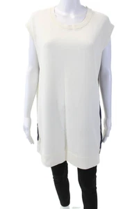 ACNE Studios Womens Atlas Short Sleeveless Shell Sweater White Cotton Size Small - Picture 1 of 5