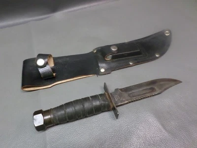 CUCHILLO DE COMBATE MILITAR VINTAGE - SAB 408 JAPÓN - HOJA FIJA - CON FUNDA Foto 1 de 4