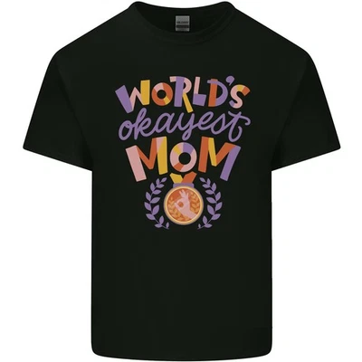 Worlds Okayest Mom Mothers Day Mummy Kids T-Shirt Childrens - Image 1 of 4