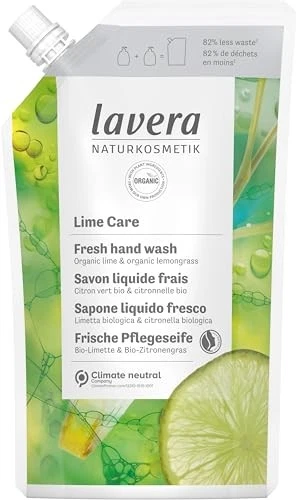 lavera Recharge Lime Care Savon Liquide - savon liquide au citron vert bio & ... - Photo 1/4