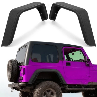 2x Rear Fender Flares Tubular For 1997-2006 Jeep Wrangler TJ 2&4 Door Mud Guards - Image 1 of 4
