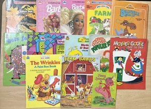 Lot 14 Vintage Walt Disney Golden Merrigold etc Coloring Books Watercolor Unused - Imagen 1 de 10