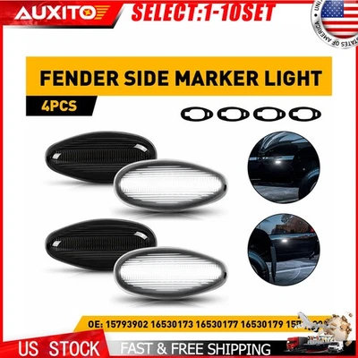 For GMC Sierra 2500HD 3500HD 1999-2014 Dually White LED Side Marker Lamps 4-20X - Image 1 of 4