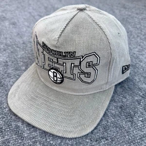 Brooklyn Nets Hat New Era The Golfer Corduroy Gray Snapback Reverse Arch NBA Cap - Picture 1 of 8