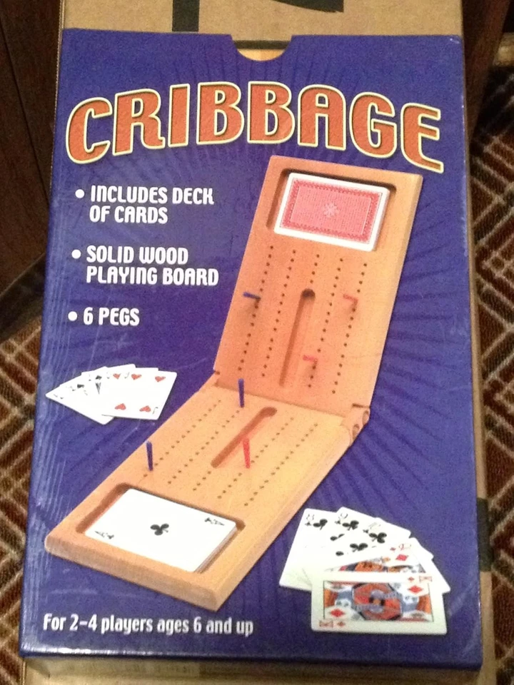 Cribbage Wood Folding Board Game New open box. - Image 1 of 1