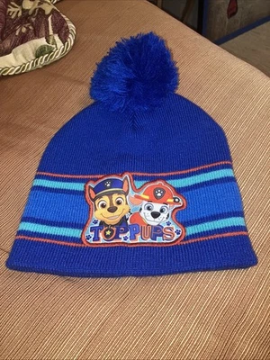 PAW Patrol Top Pups Beanie Winter Hat Blue Knit Toddler Nickelodeon - Image 1 of 4