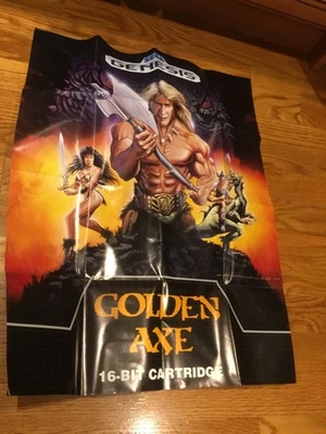 Authentic Golden Axe Sega Genesis Poster 1990 Original Folding Insert 17”x22” - Image 1 of 2