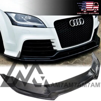 MX Style Carbon Fiber Front Lip for 2009 2010 2011 2012 2013 2014 Audi TT RS 8J - Image 1 of 4