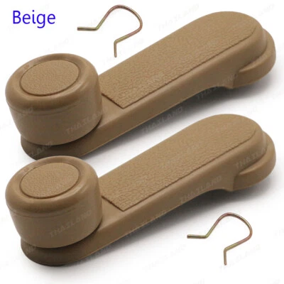 Window Crank Handle Beige Pair For Nissan Frontier Navara D21 D22 1986 2005 - Image 1 of 4