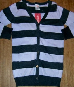Sweater Cardigan Purple Gymboree Stripe Cotton School Girl size 3 4 New - Picture 1 of 1