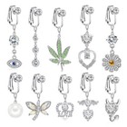 Fake Belly Button Ring Fake Body Piercing Clip On Navel Cartilage Earring Clip Ḿ