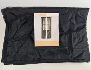 2 New Room Essentials Sheer Window Curtain Panels Black 60" x 84" Pair Sheers - Picture 1 of 5