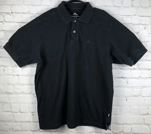 Tommy Bahama Shirt Mens Medium Marlin Polo Short Sleeve Black Hawaiian - Picture 1 of 6