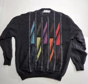Vintage St Croix Sweater Men’s Large Knit Crewneck Wool Blend Colorful USA Made - Picture 1 of 8
