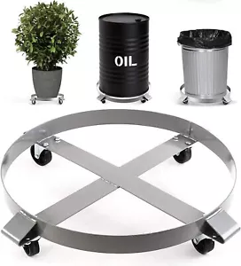 Heavy Duty Drum Dolly 1000 Pound - Trash Can Dolly 55 Gallon Swivel Casters W... - Picture 1 of 6