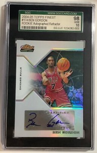 2004-05 Finest BEN GORDON #174 Rc White Refractor Auto /179 SGC 10 Gem Mint