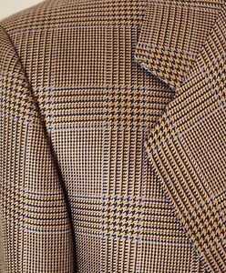 BELVEST Windowpane Plaid Blazer Wool Silk Sport Coat Made in Italy 40R (US)