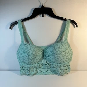 PINK Victoria's Secret Long Line Spitzen BH Bralette Nachtwäsche Gr. Large Türkis - Bild 1 von 6