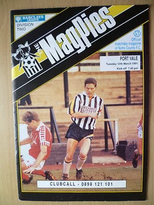 Leg Div Two 1991- NOTTS COUNTY v PORT VALE, Hand Signed by Paul Millar & Other - Picture 1 of 2