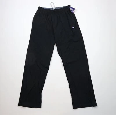 Pantalones deportivos ligeros de pierna ancha grandes negros Deadstock Vintage Y2K Champion para hombre Foto 1 de 4