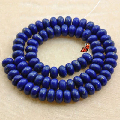 Genuine Natural 5x8mm Blue Lapis Lazuli Abacus Gems Rondelle Loose Beads 15'' - Image 1 of 4