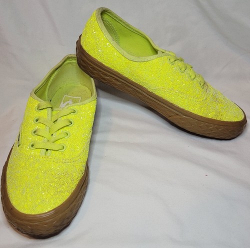 Sneakers donna Vans giallo fluo glitter gelato waffle cono taglia 6 5